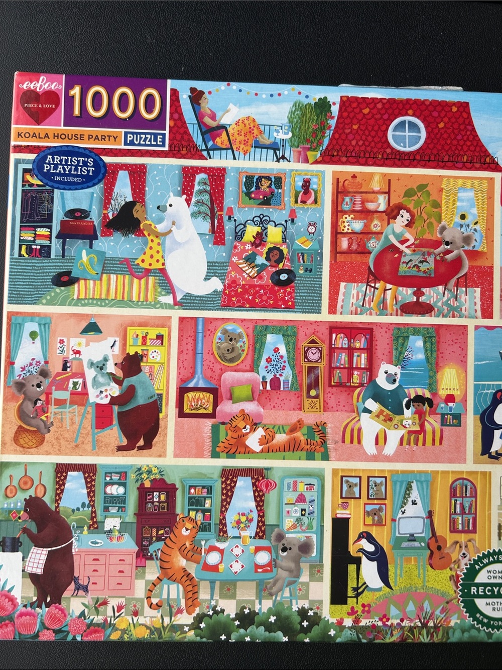 Eeboo 1000-Piece Koala House Party Puzzle - Colorful Multi